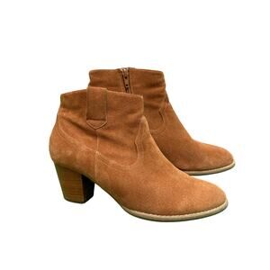 Vionic Tan Suede Upright Windom western ankle boots Size 9 Orthopedic Cowgirl